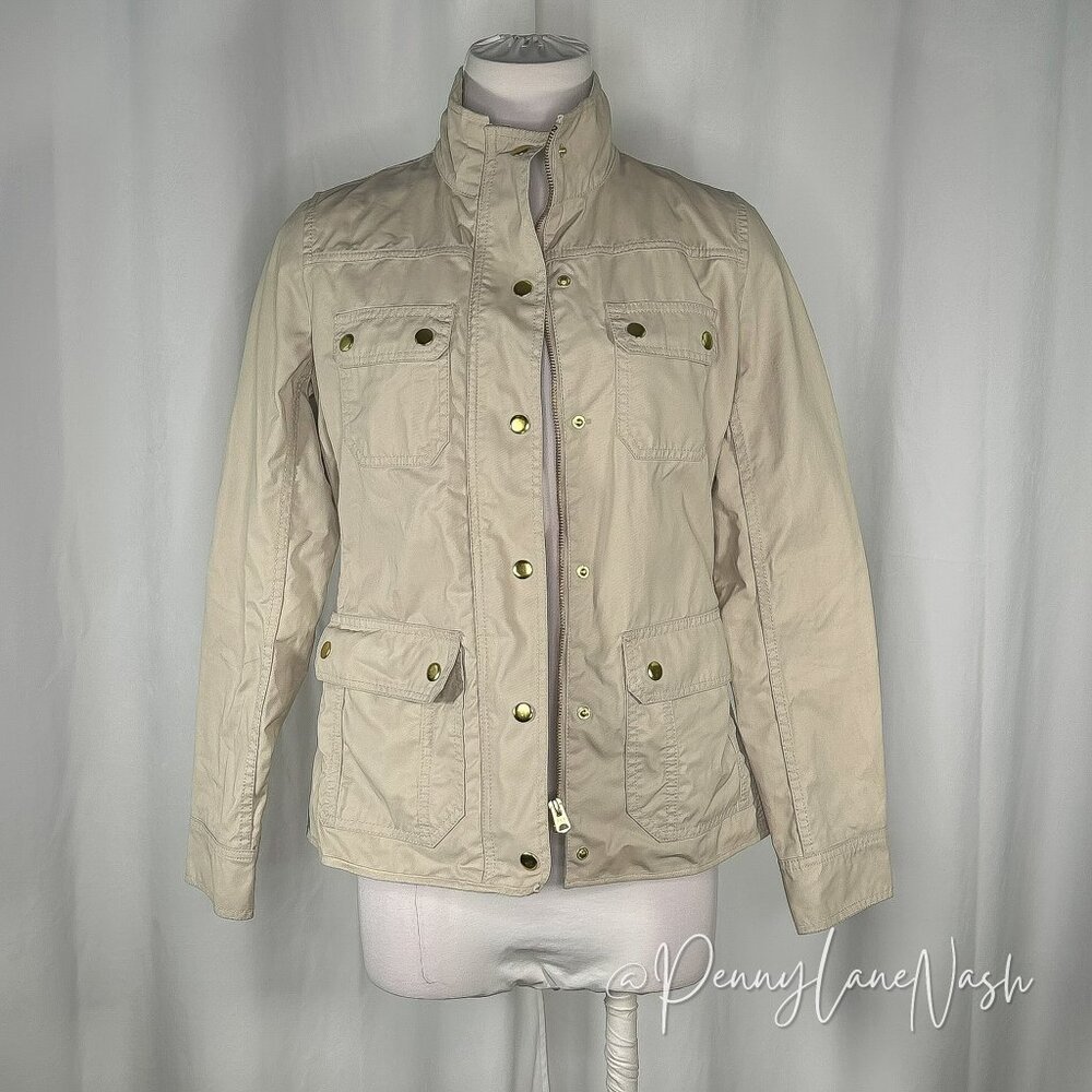 J.Crew Waxed Cotton Downtown Field Jacket XS Tan - Picture 2 of 12